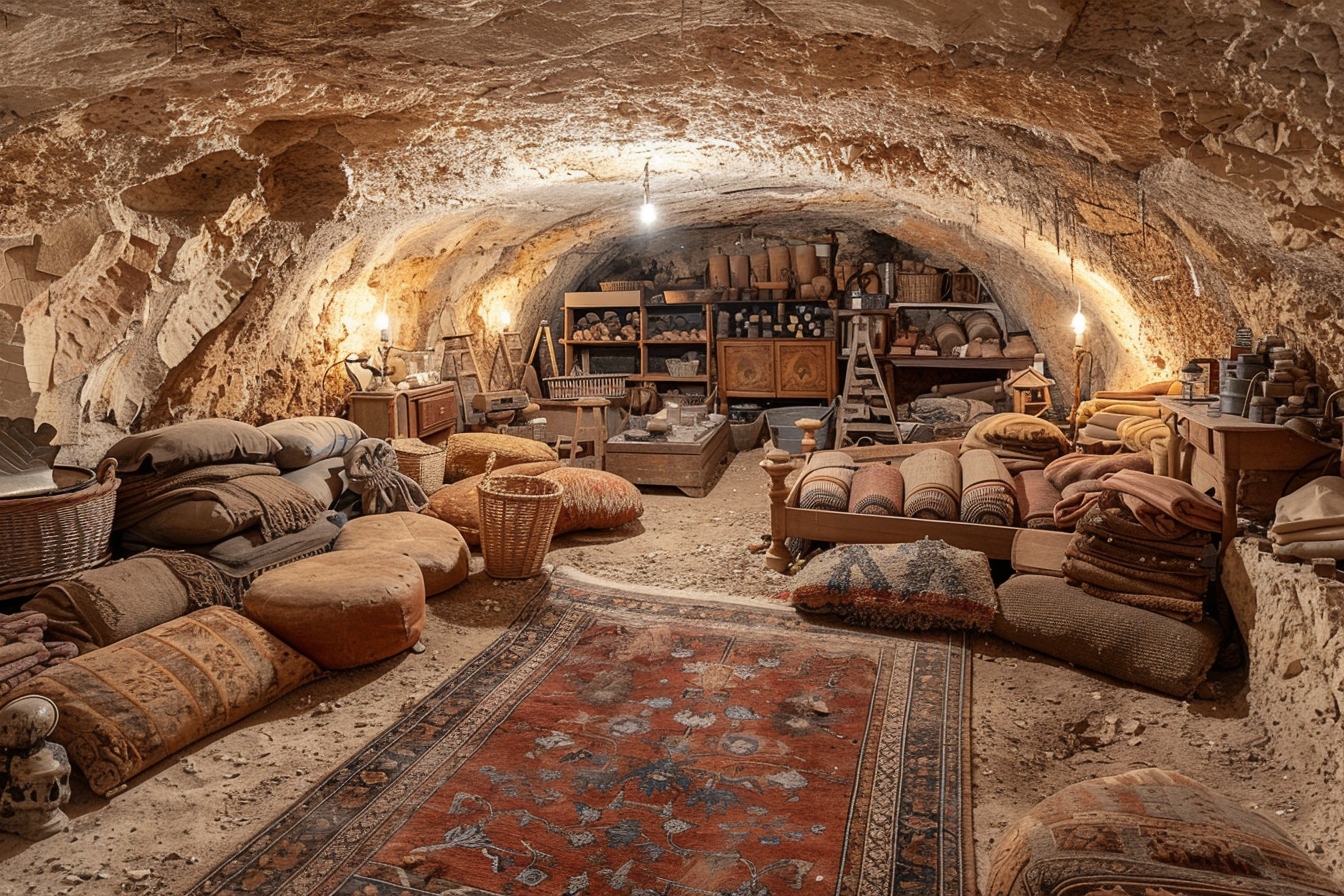 Équipe professionnelle effectuant un débarras de cave à Troyes, révélant un espace spacieux et organisé.